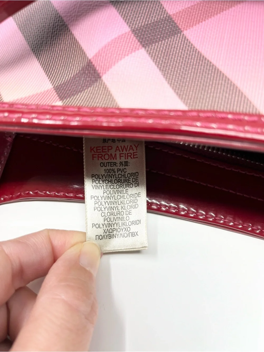RARE Vintage Burberry Y2K Nova House Check Mini Shoulder Bag Pink Red Leather